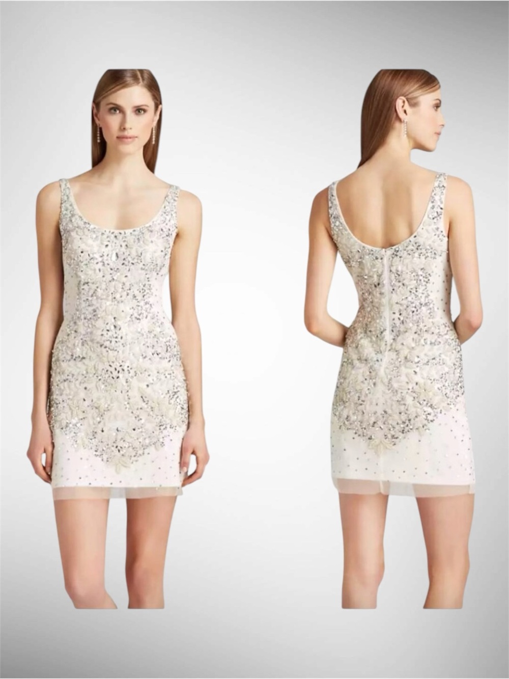 Adrianna Papell Women's White and Cream Dress Size 12P
